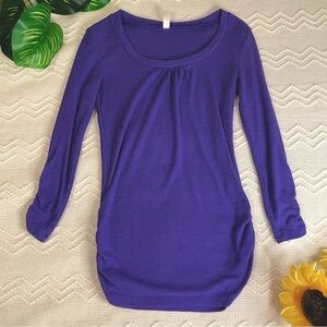 Women’s Long Sleeve Sweater with Silver Buttons and Runched Sides